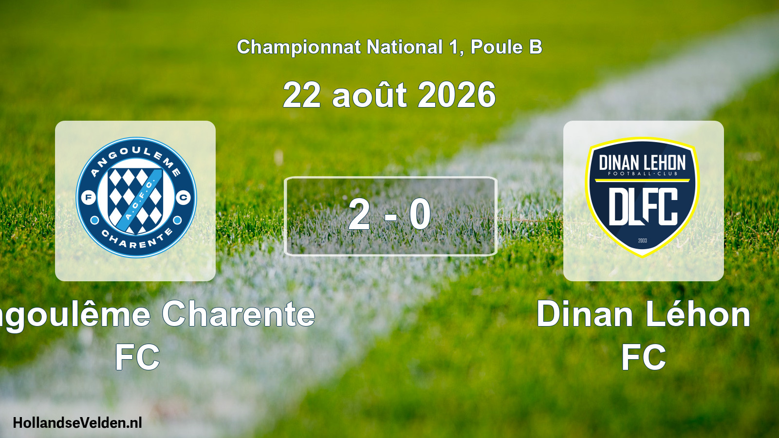 Total number of matches played: Angoulême Charente FC - Dinan Léhon FC 2 - 0 (22 August 2026)
