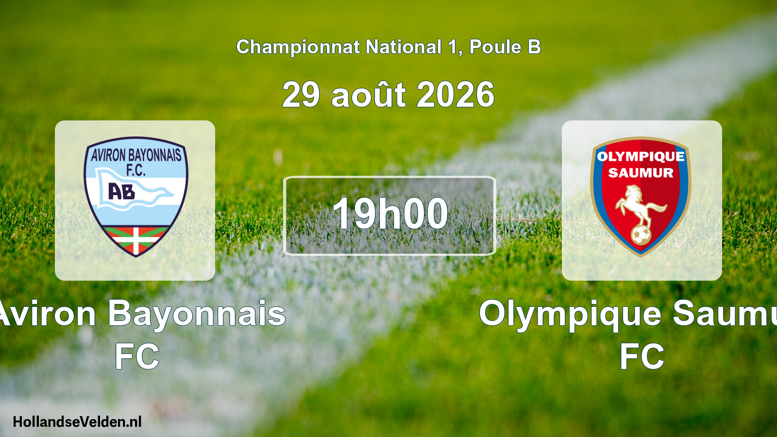 Scheduled Match: Aviron Bayonnais FC - Olympique Saumur FC (29 August 2026)