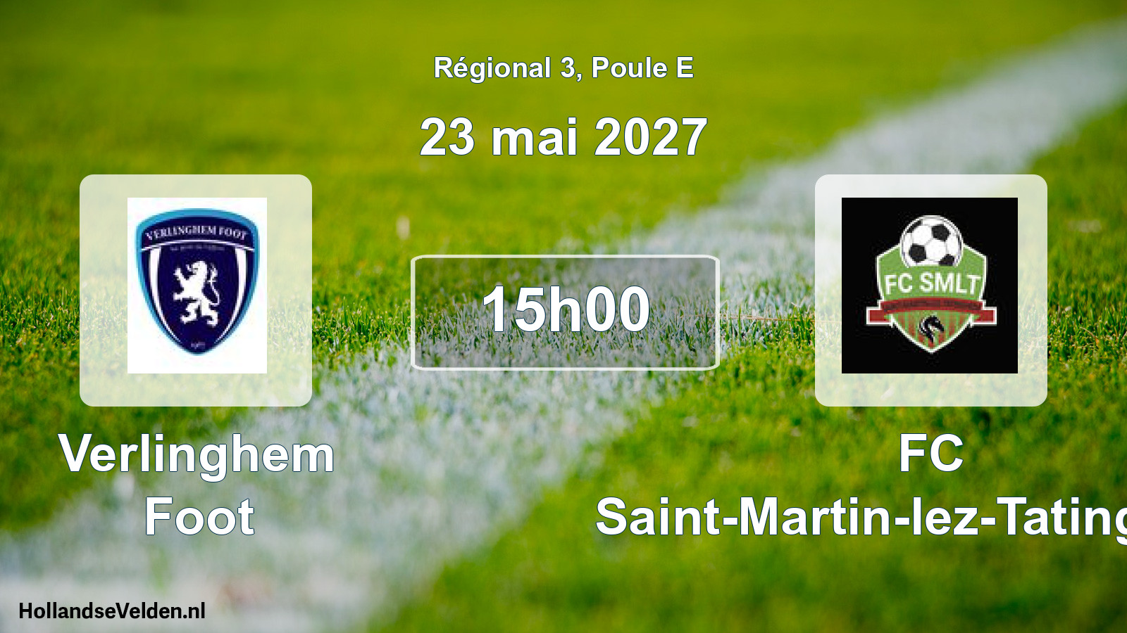 Match programmé: Verlinghem Foot - FC Saint-Martin-lez-Tatinghem, (23 mai 2027)