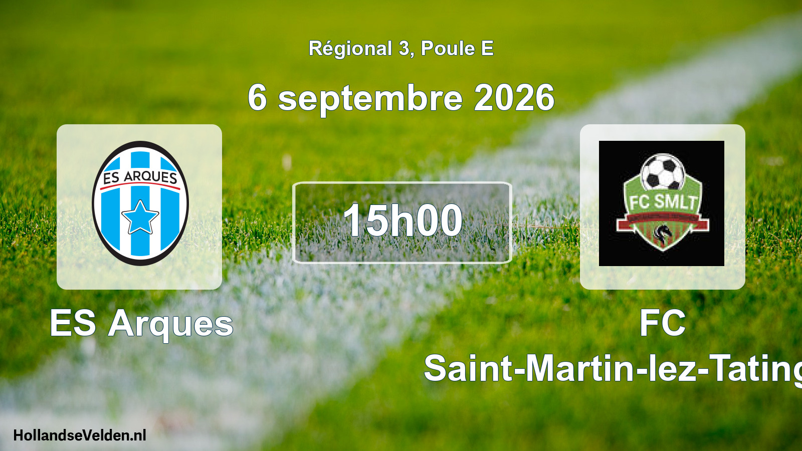 Scheduled Match: ES Arques - FC Saint-Martin-lez-Tatinghem, (6 September 2026)