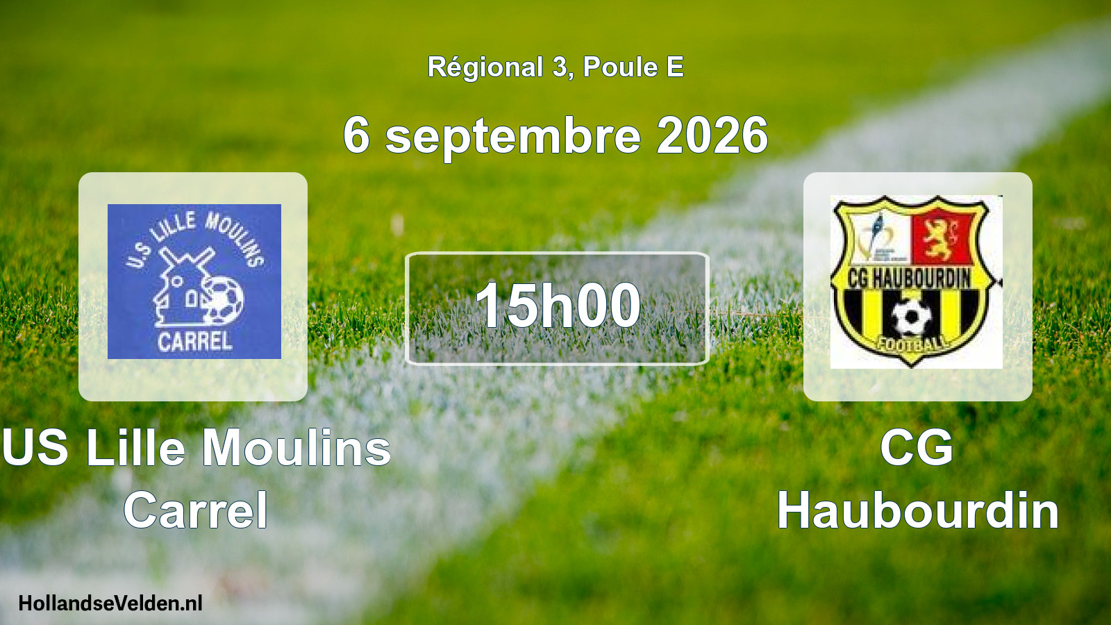 Scheduled Match: US Lille Moulins Carrel - CG Haubourdin (6 September 2026)