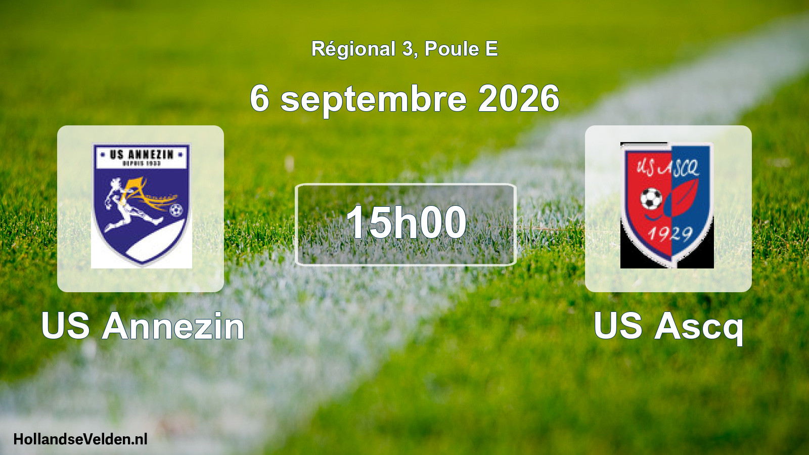 Scheduled Match: US Annezin - US Ascq (6 September 2026)