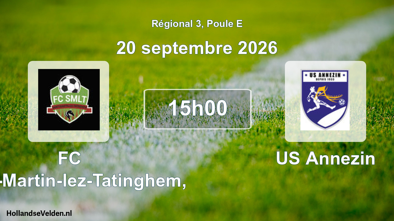 Scheduled Match: FC Saint-Martin-lez-Tatinghem, - US Annezin (20 September 2026)