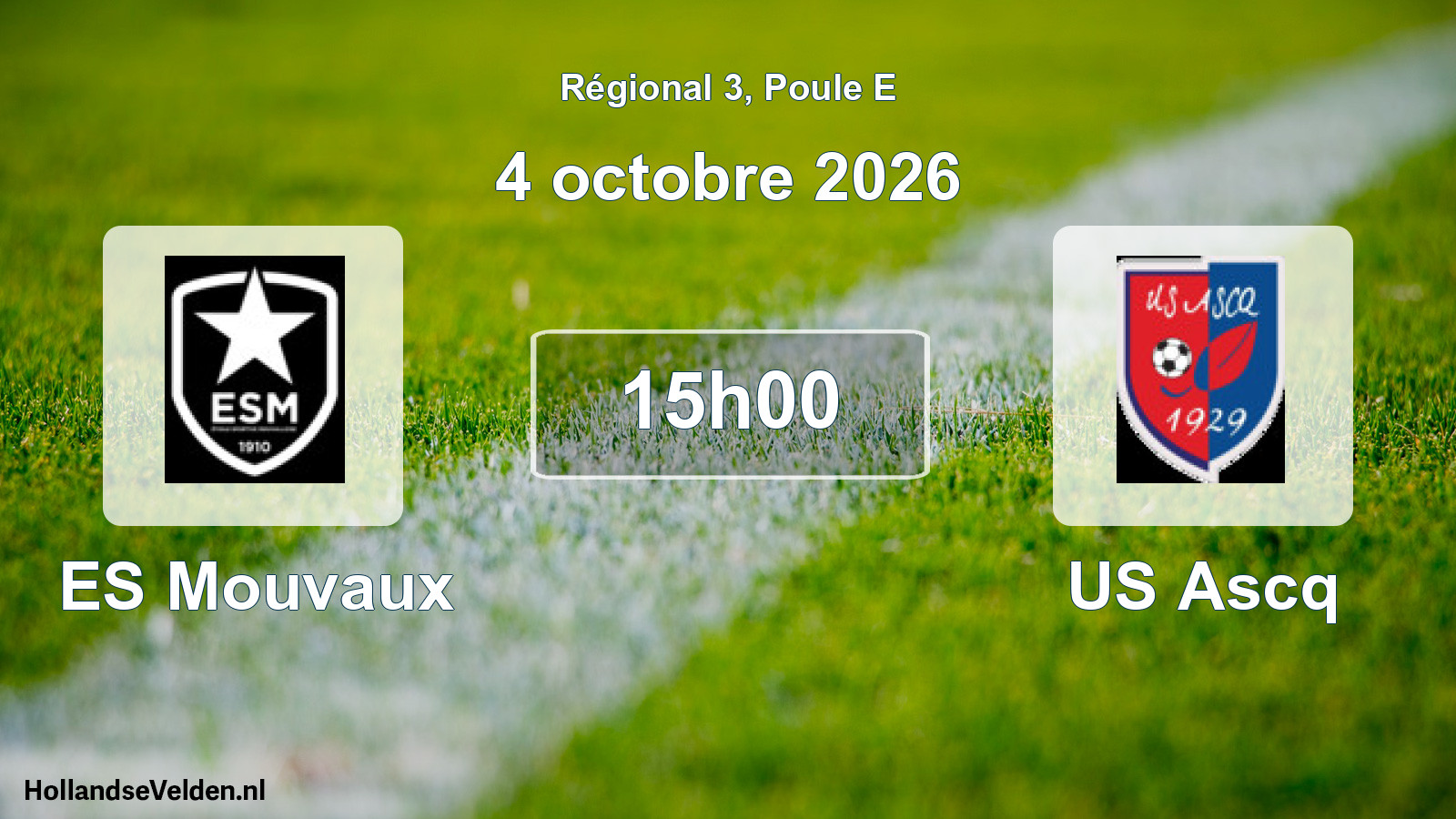 Scheduled Match: ES Mouvaux - US Ascq (4 October 2026)