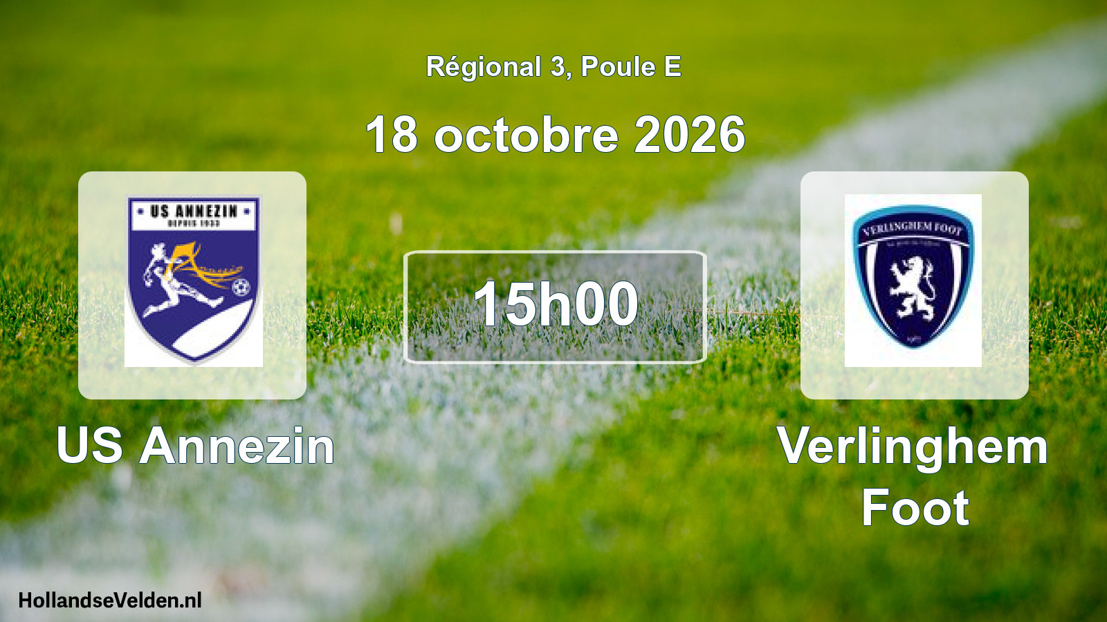 Match programmé: US Annezin - Verlinghem Foot (18 octobre 2026)