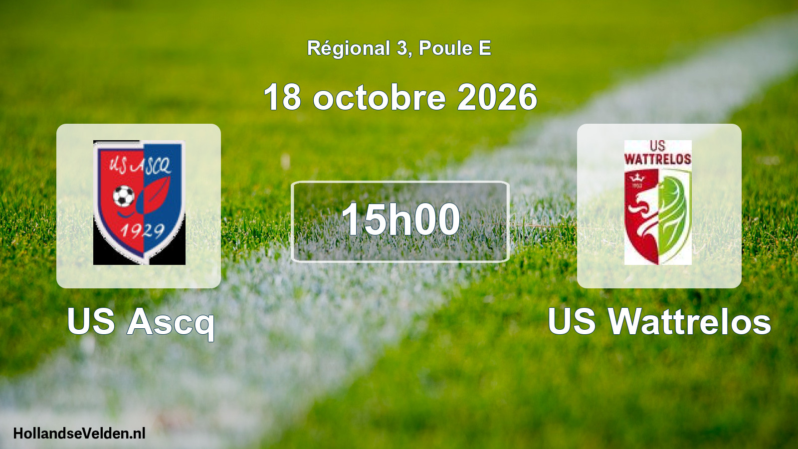 Match programmé: US Ascq - US Wattrelos (18 octobre 2026)