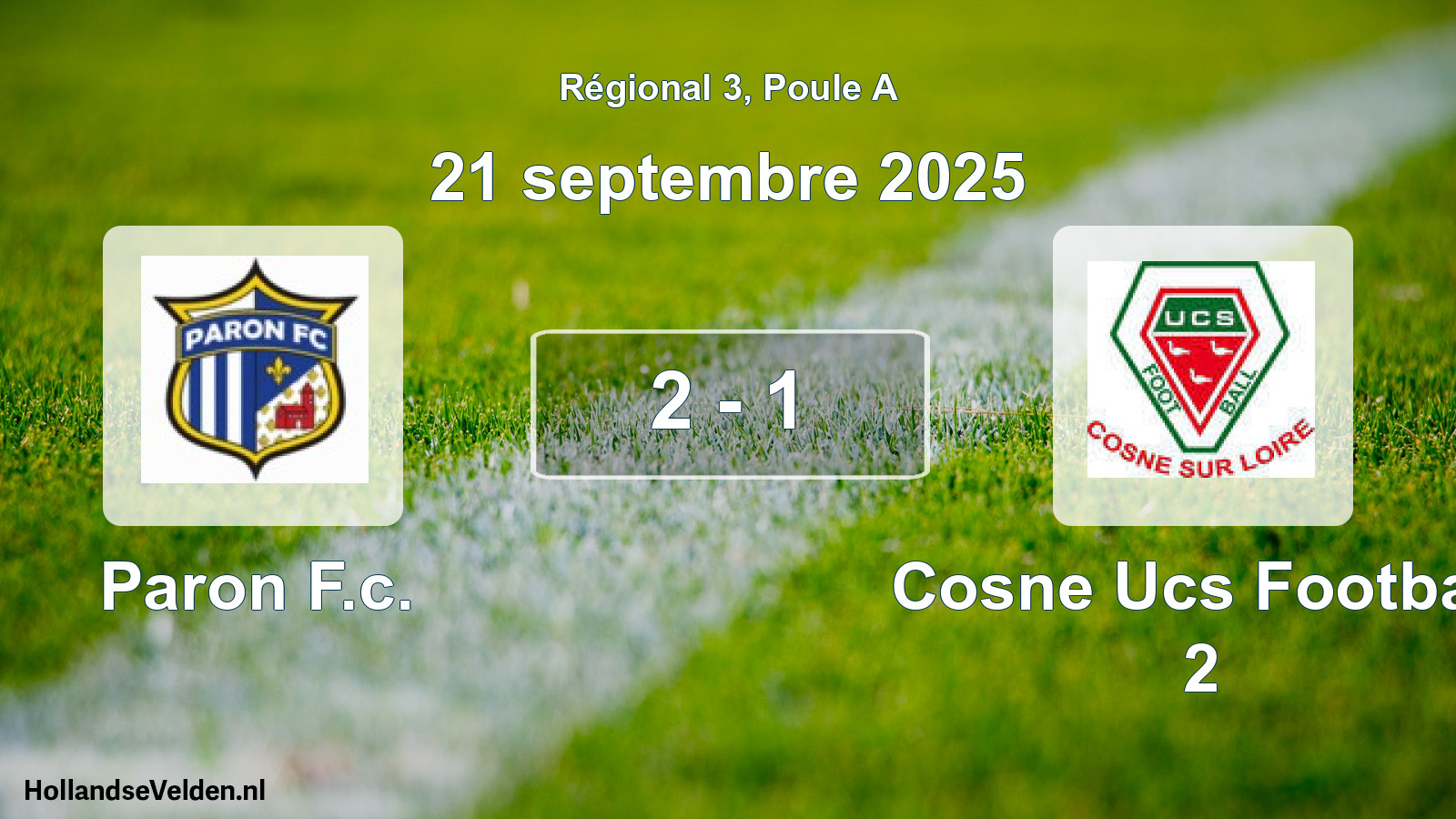 Gespeelde wedstrijd: Paron F.c. - Cosne Ucs Football 2 2 - 1 (21 september 2025)