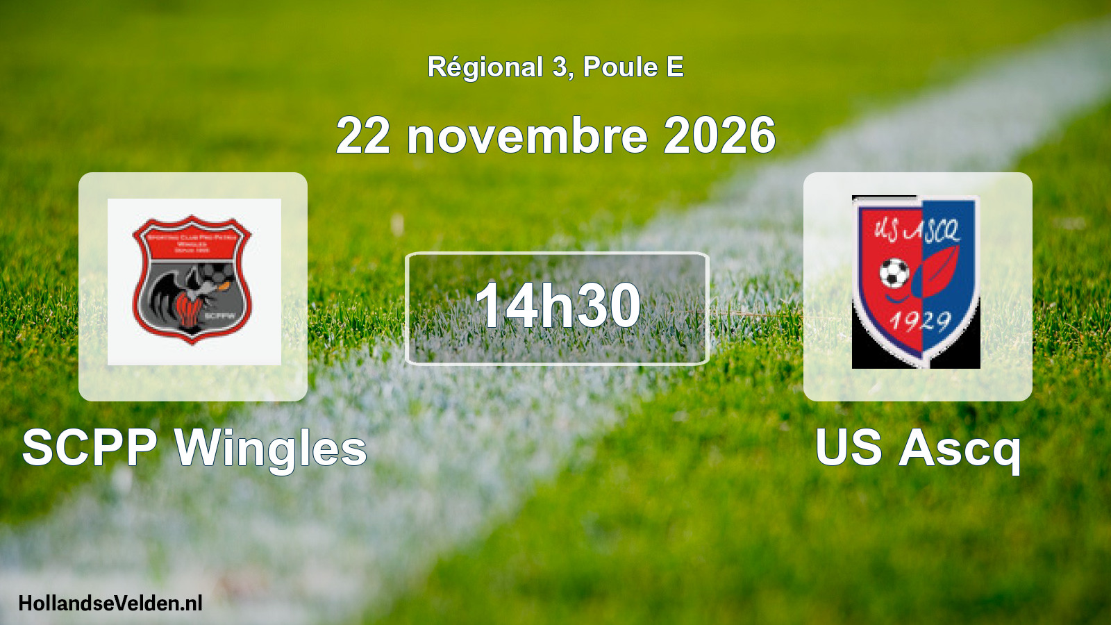 Match programmé: SCPP Wingles - US Ascq (22 novembre 2026)