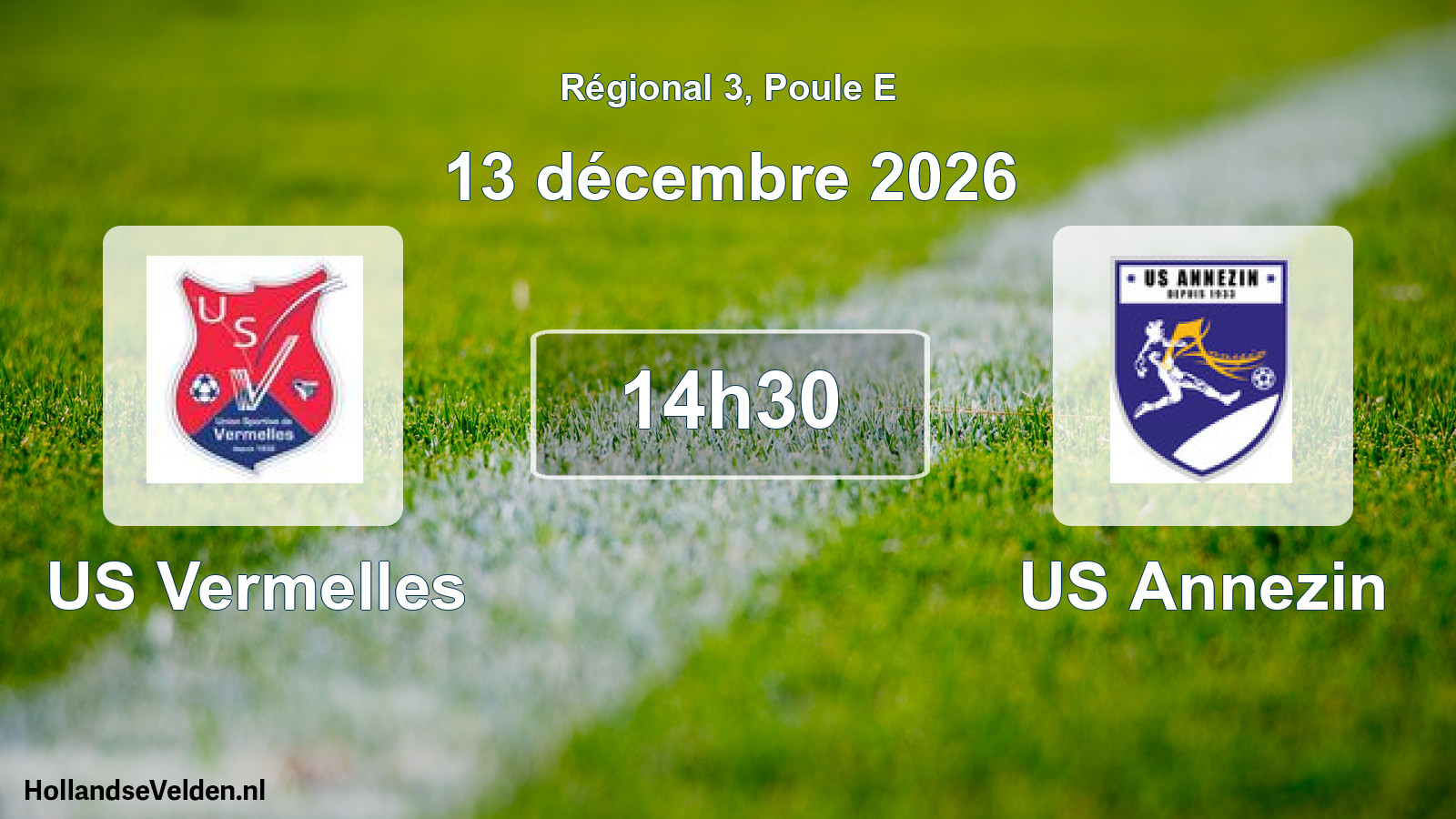 Match programmé: US Vermelles - US Annezin (13 décembre 2026)