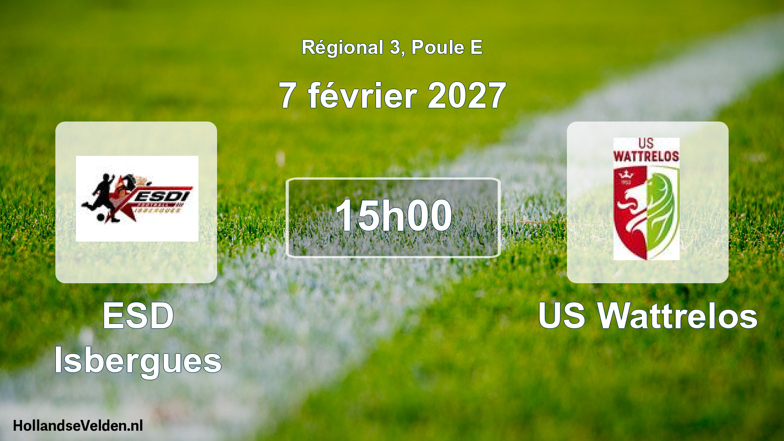 Match programmé: ESD Isbergues - US Wattrelos (7 février 2027)