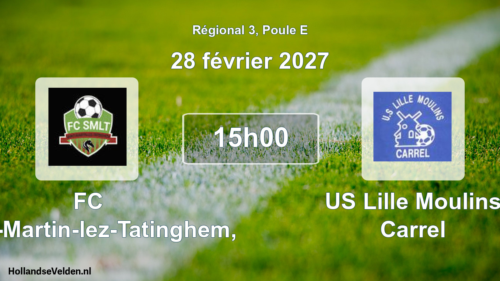 Scheduled Match: FC Saint-Martin-lez-Tatinghem, - US Lille Moulins Carrel (28 February 2027)