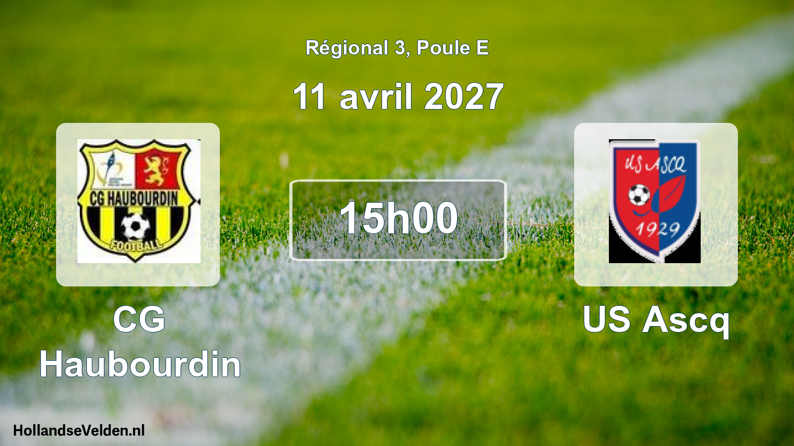 Match programmé: CG Haubourdin - US Ascq (11 avril 2027)