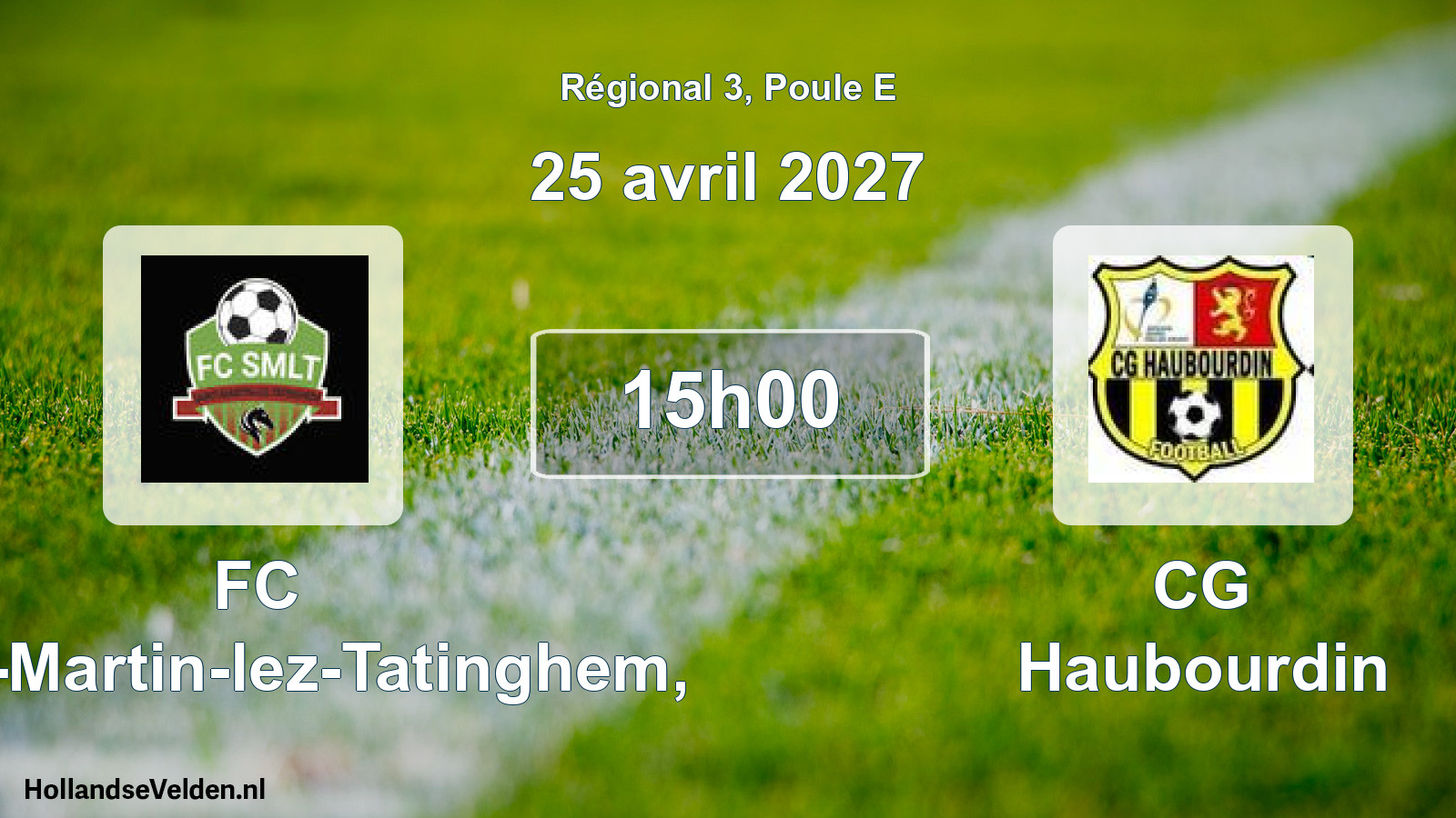 Scheduled Match: FC Saint-Martin-lez-Tatinghem, - CG Haubourdin (25 April 2027)