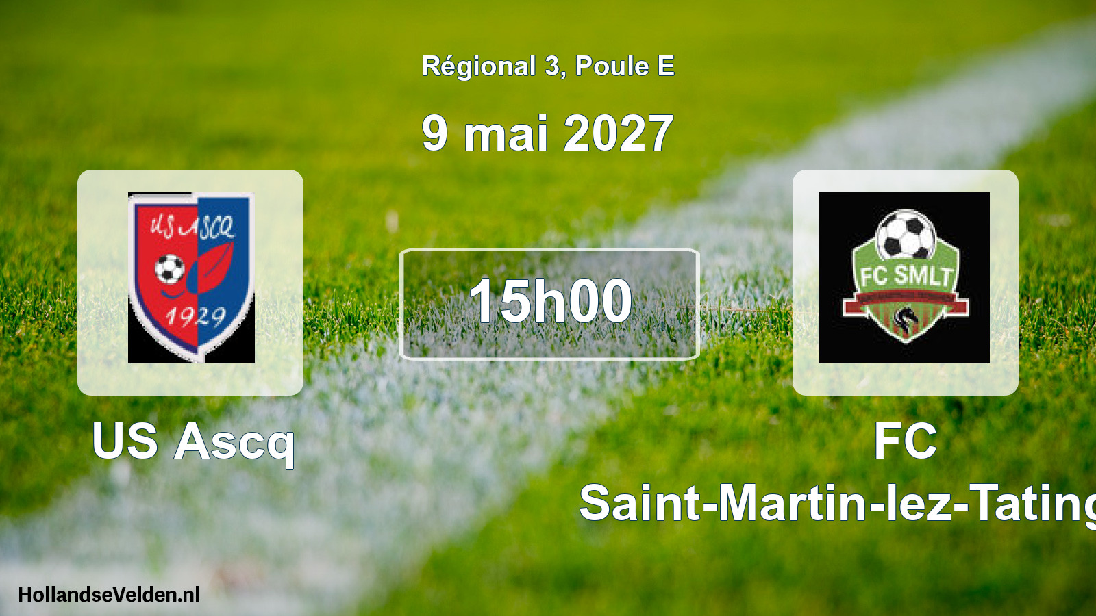 Match programmé: US Ascq - FC Saint-Martin-lez-Tatinghem, (9 mai 2027)