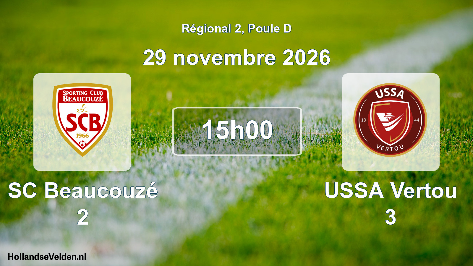 Scheduled Match: SC Beaucouzé 2 - USSA Vertou 3 (29 November 2026)