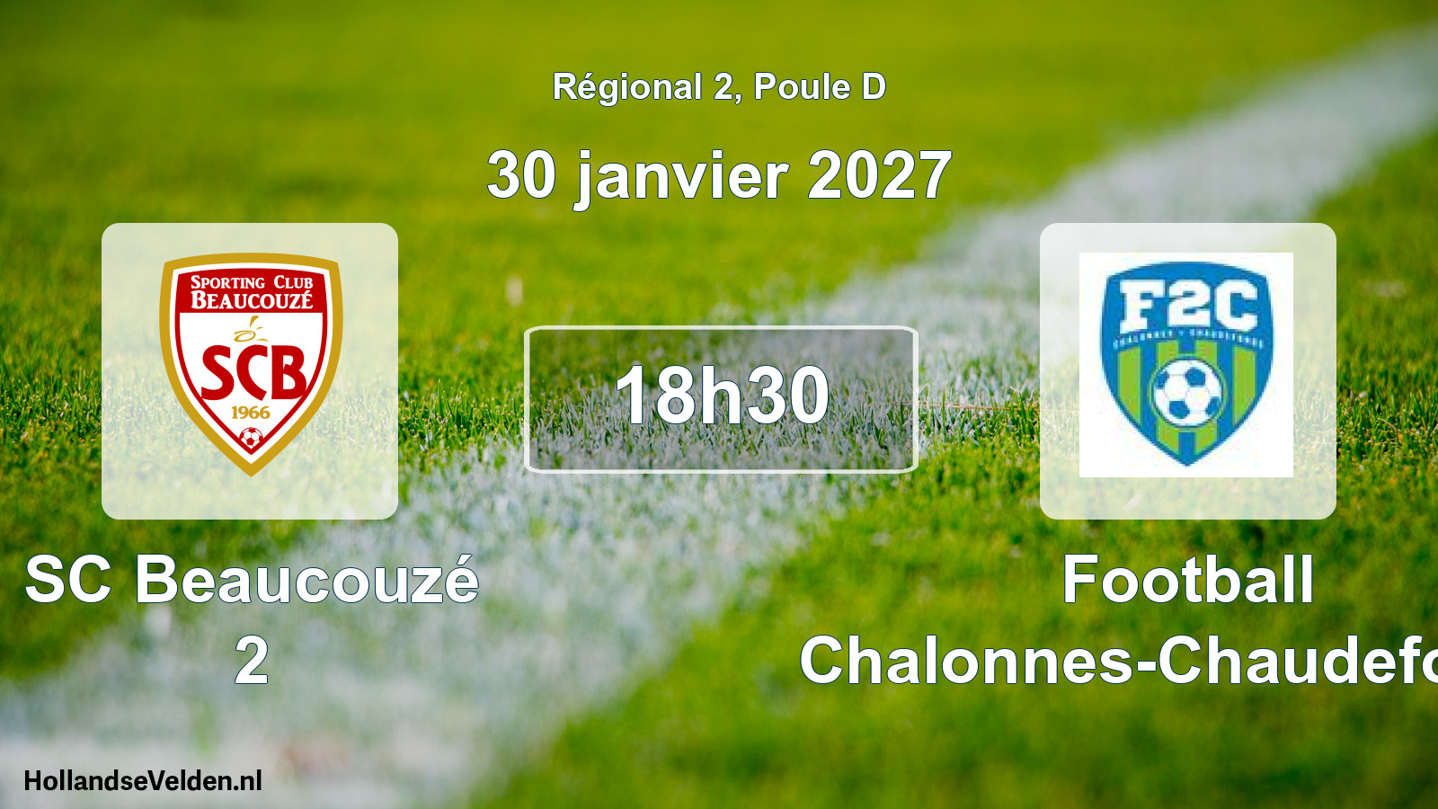 Scheduled Match: SC Beaucouzé 2 - Football Chalonnes-Chaudefonds (30 January 2027)