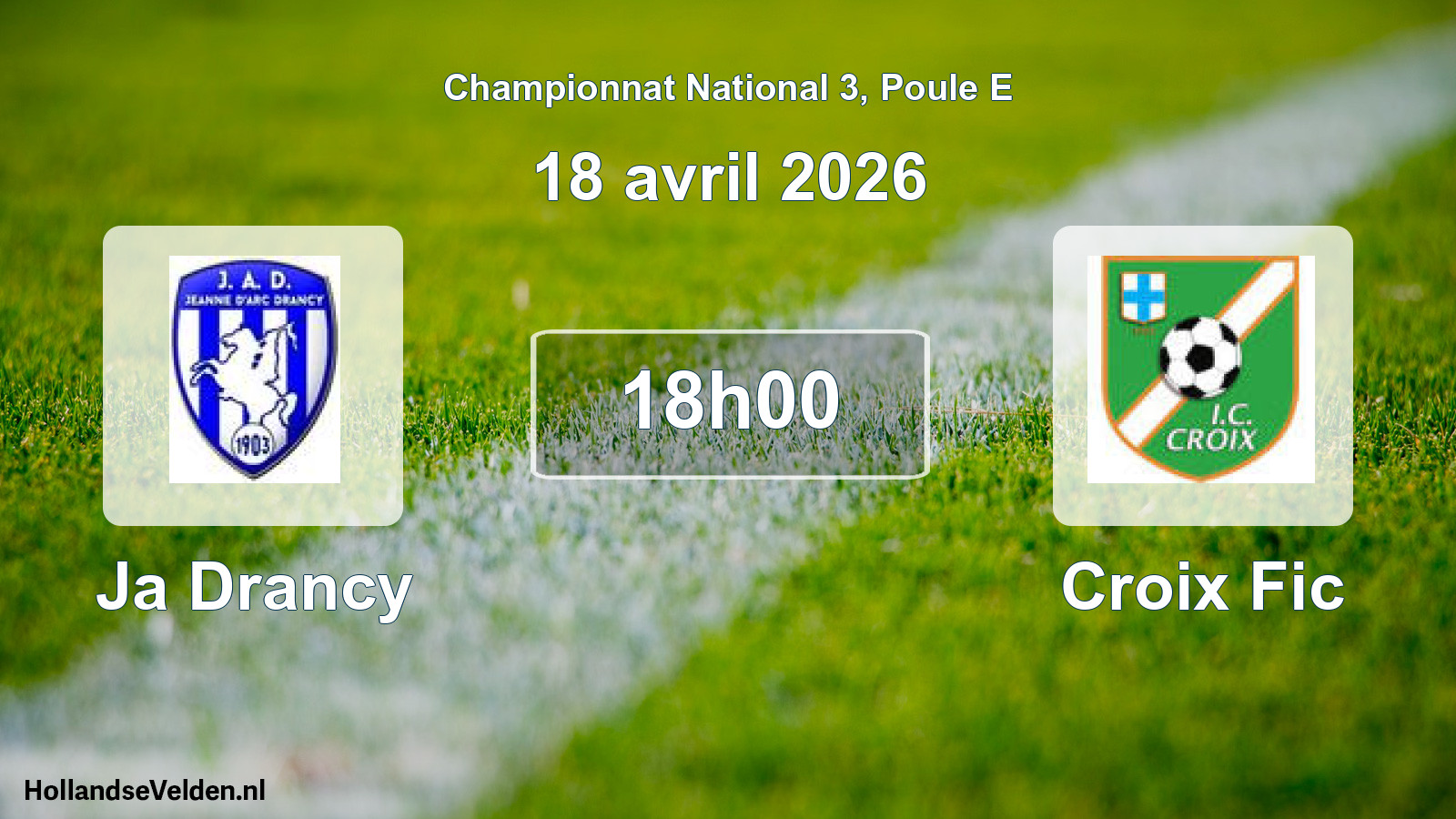 Scheduled Match: Ja Drancy - Croix Fic (18 April 2026)