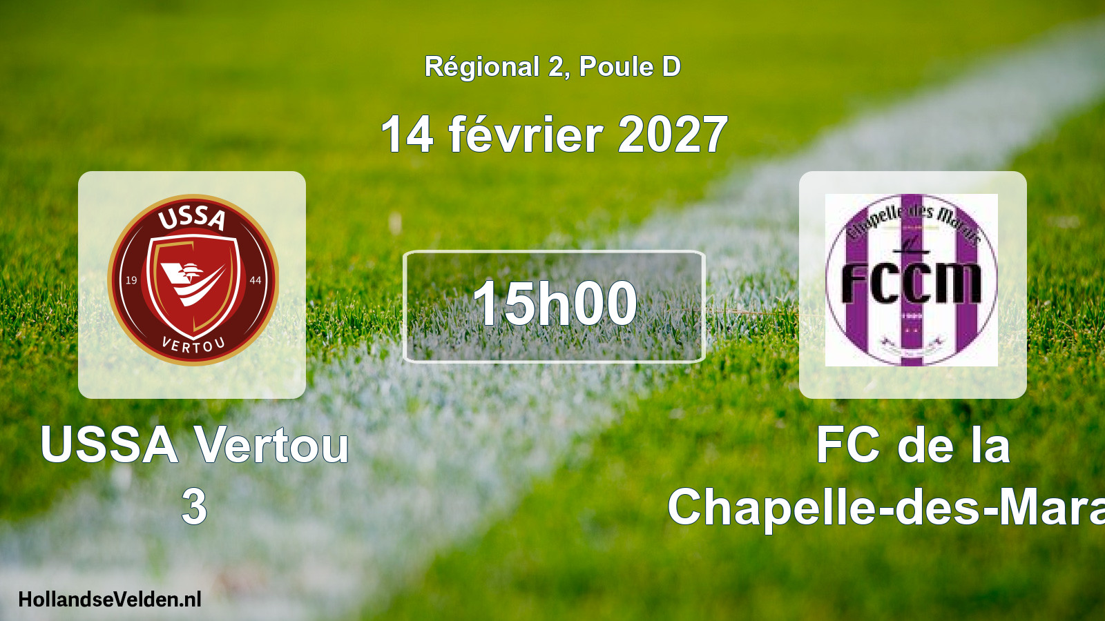 Scheduled Match: USSA Vertou 3 - FC de la Chapelle-des-Marais (14 February 2027)