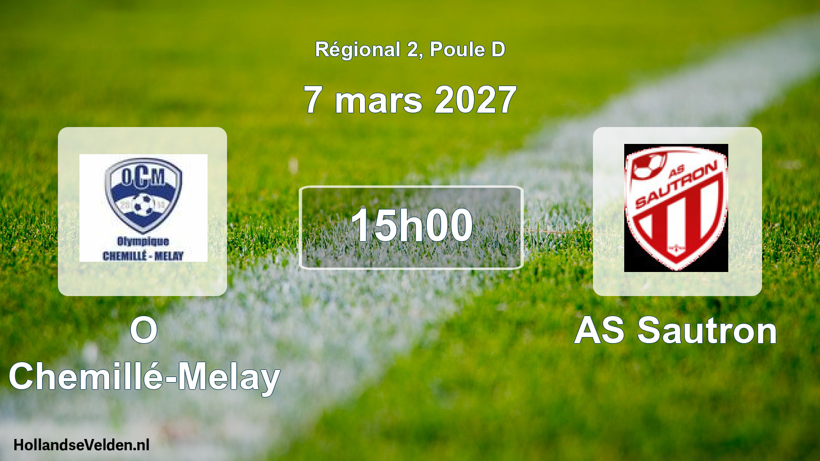 Match programmé: O Chemillé-Melay - AS Sautron (7 mars 2027)