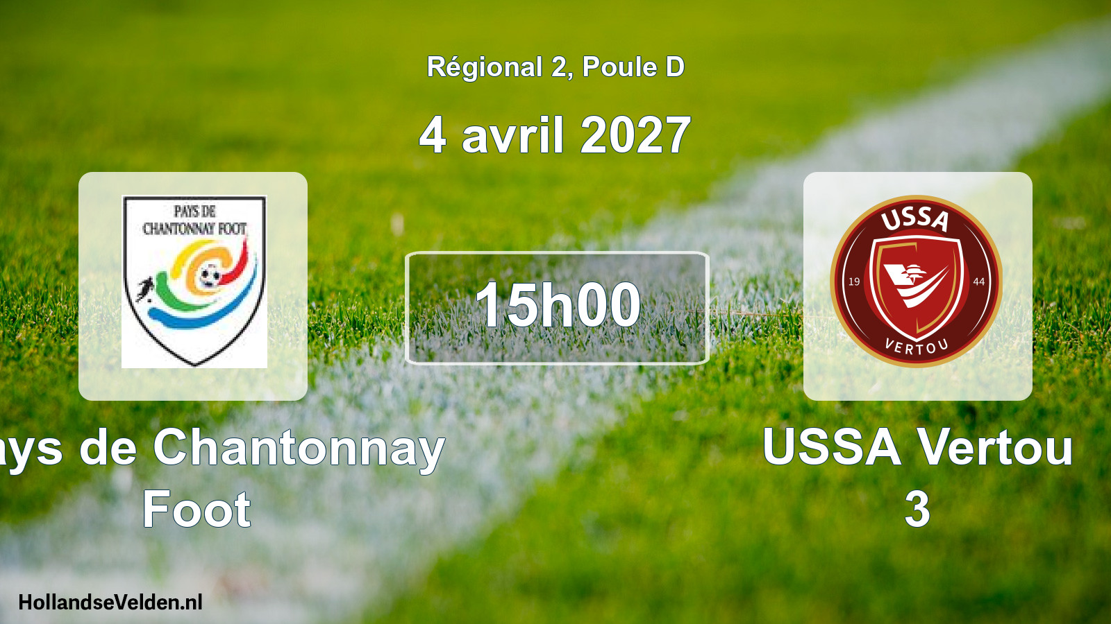 Scheduled Match: Pays de Chantonnay Foot - USSA Vertou 3 (4 April 2027)