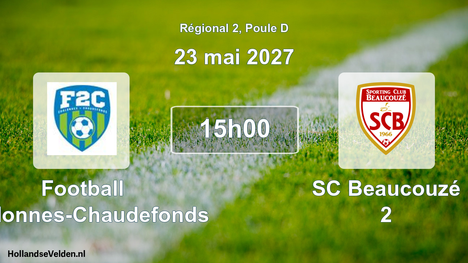 Geplande wedstrijd: Football Chalonnes-Chaudefonds - SC Beaucouzé 2 (23 mei 2027)