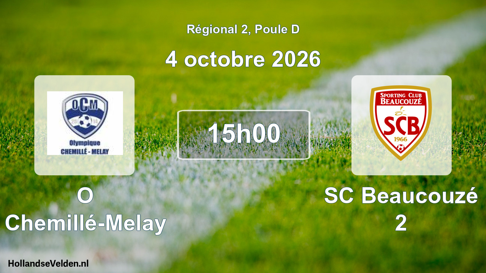 Match programmé: O Chemillé-Melay - SC Beaucouzé 2 (4 octobre 2026)