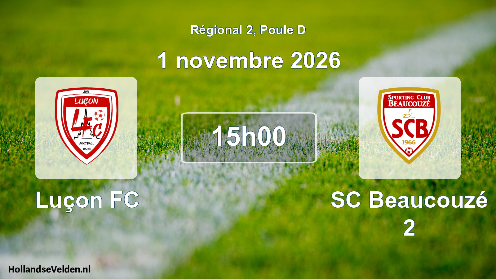 Geplande wedstrijd: Luçon FC - SC Beaucouzé 2 (1 november 2026)