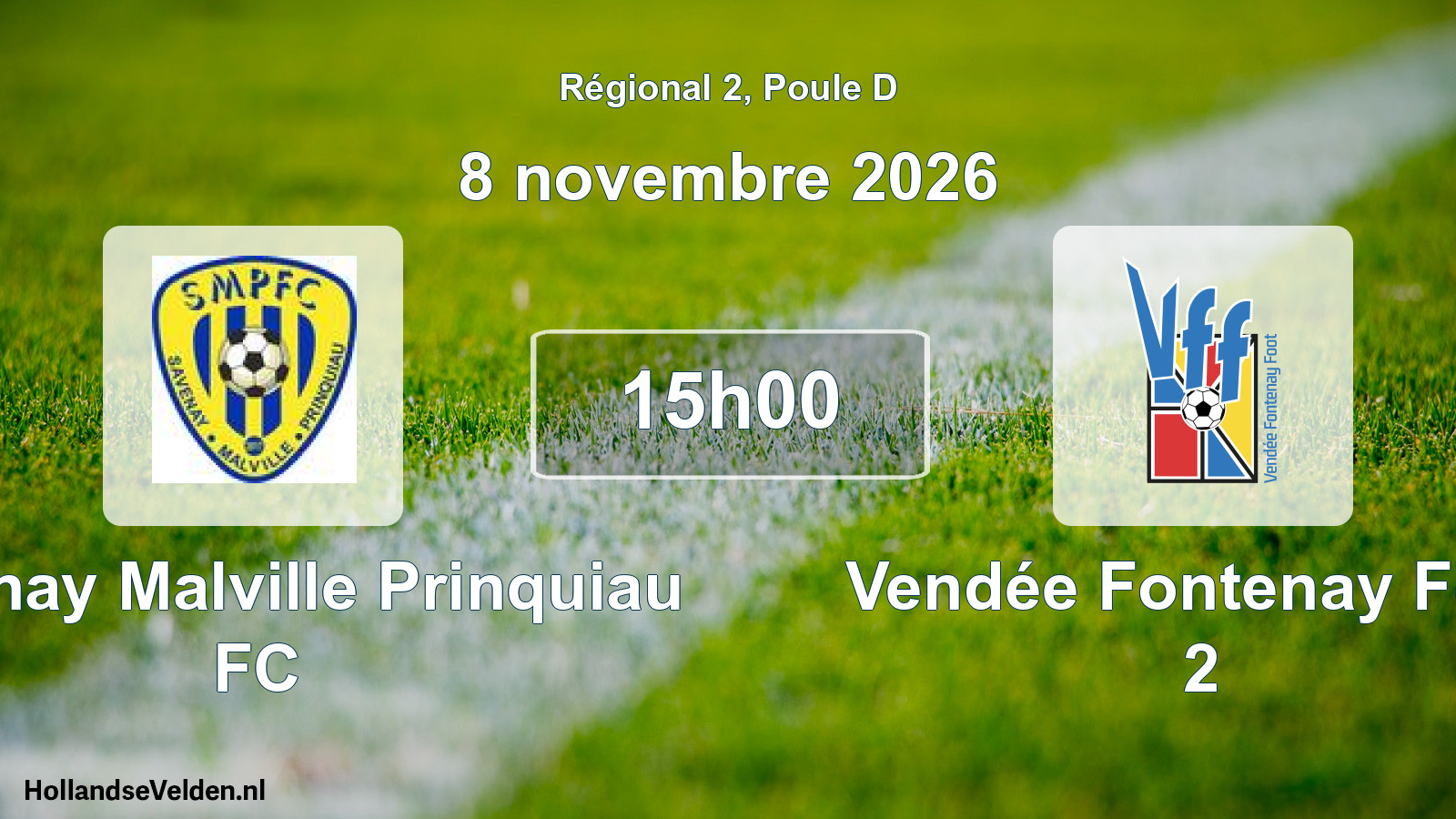 Match programmé: Savenay Malville Prinquiau FC - Vendée Fontenay Foot 2 (8 novembre 2026)