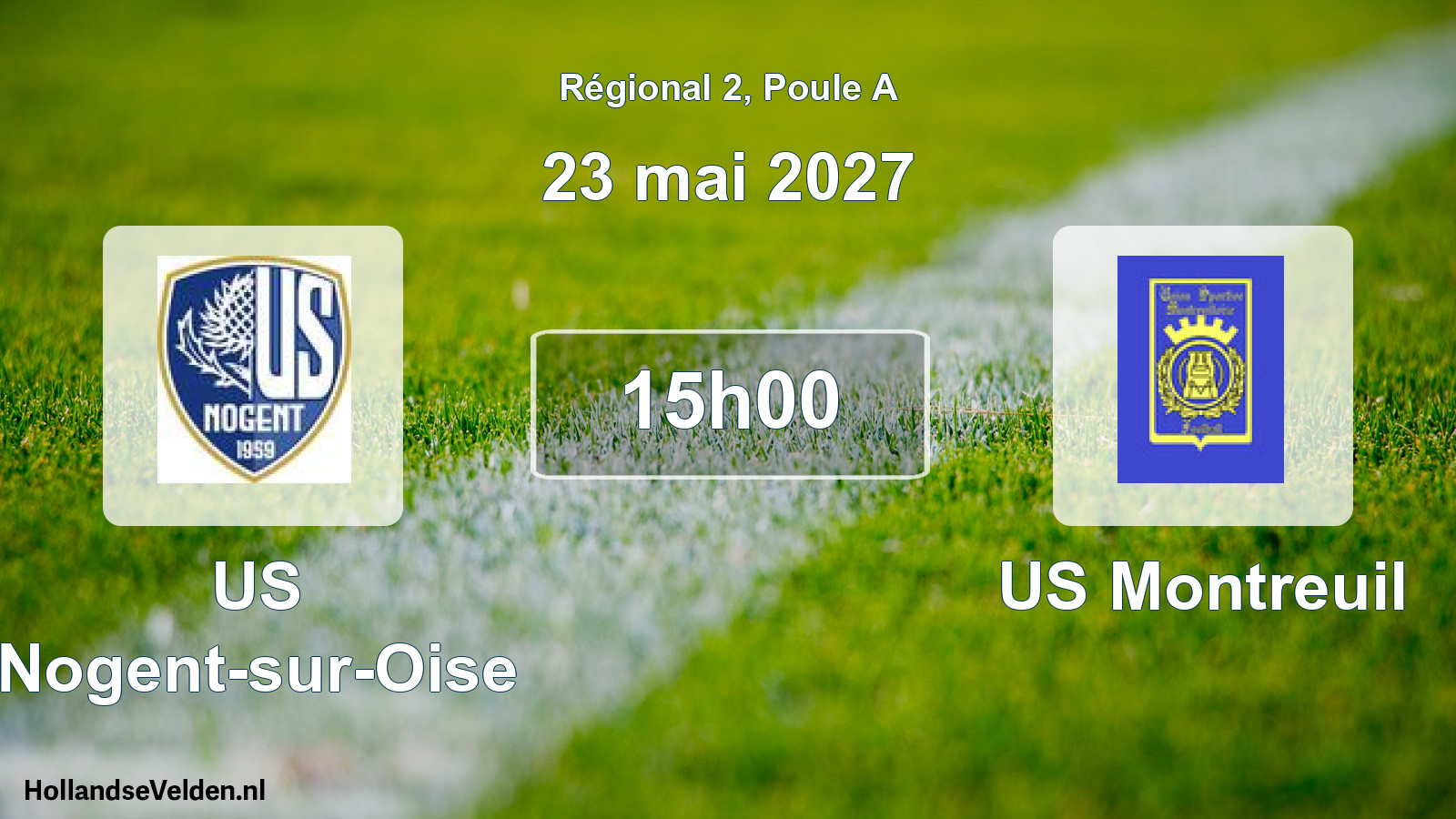 Match programmé: US Nogent-sur-Oise - US Montreuil (23 mai 2027)