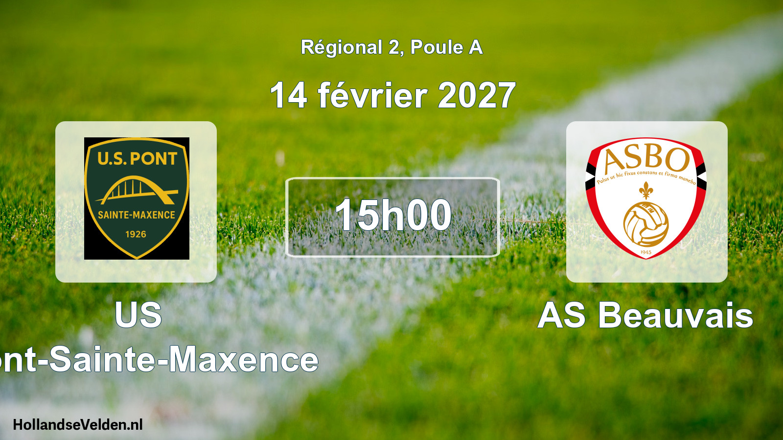 Match programmé: US Pont-Sainte-Maxence - AS Beauvais (14 février 2027)