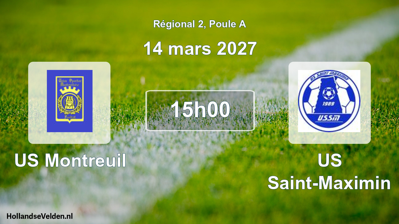 Match programmé: US Montreuil - US Saint-Maximin (14 mars 2027)