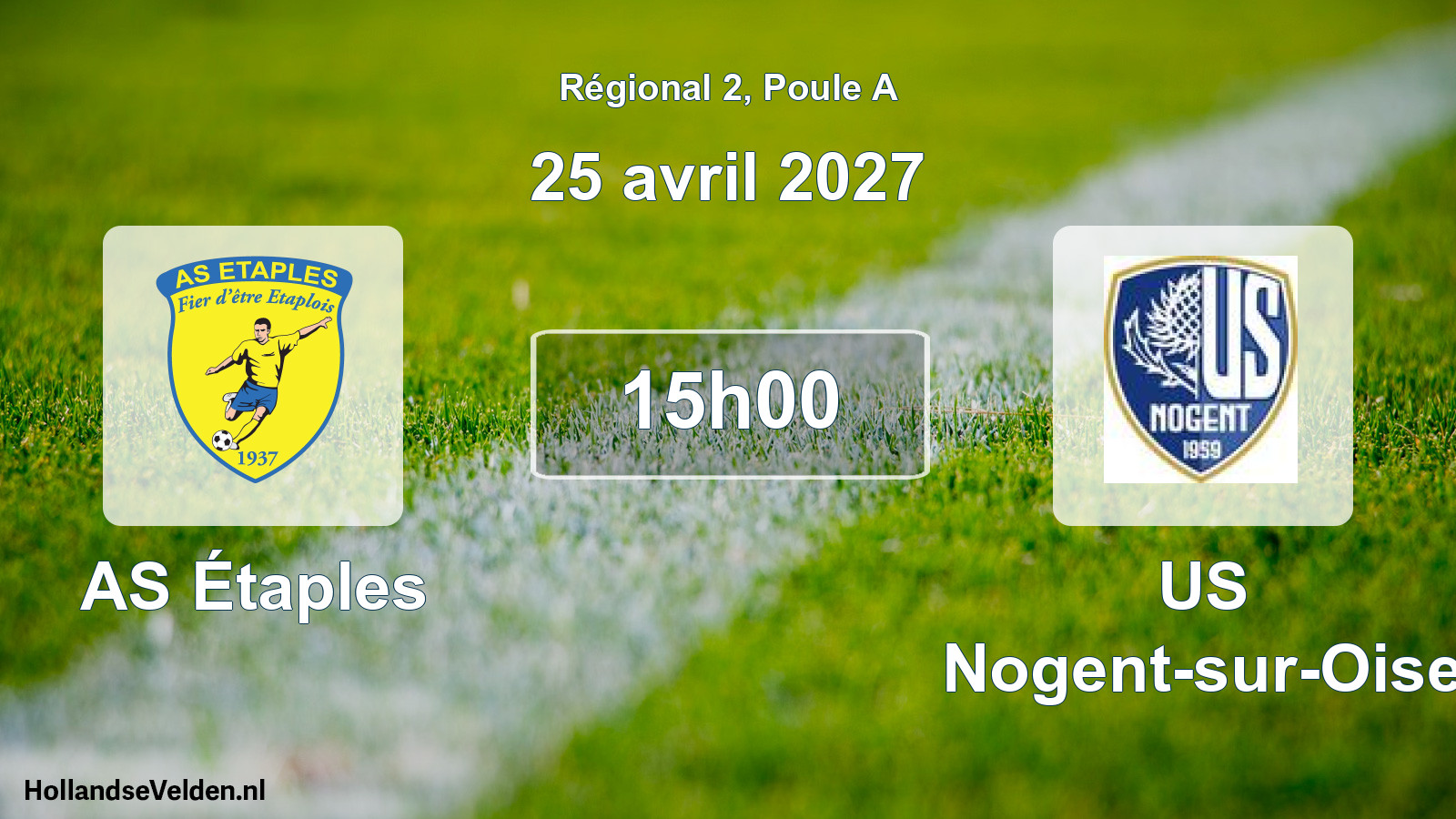 Match programmé: AS Étaples - US Nogent-sur-Oise (25 avril 2027)