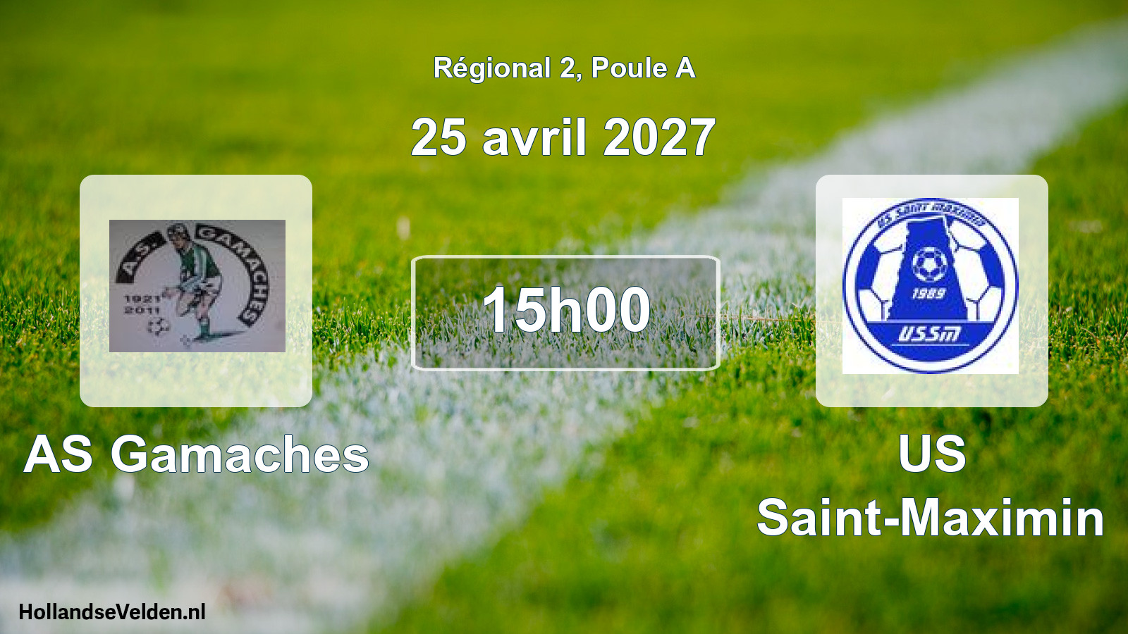 Match programmé: AS Gamaches - US Saint-Maximin (25 avril 2027)