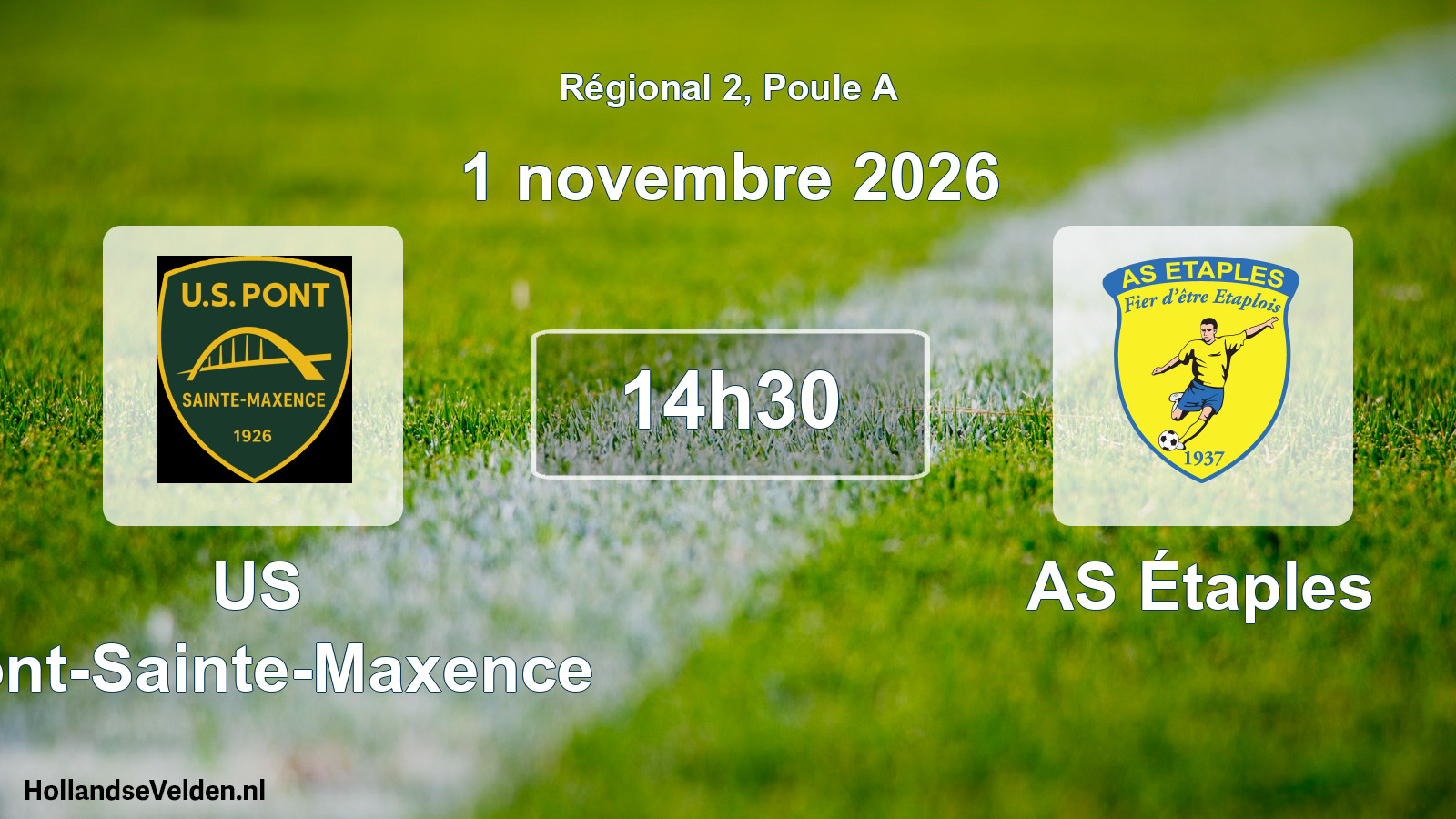Scheduled Match: US Pont-Sainte-Maxence - AS Étaples (1 November 2026)