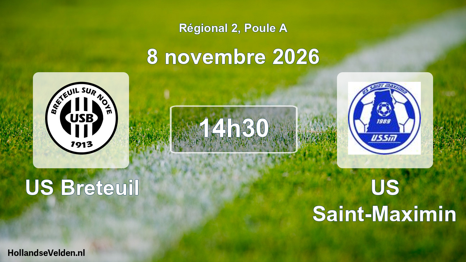 Match programmé: US Breteuil - US Saint-Maximin (8 novembre 2026)