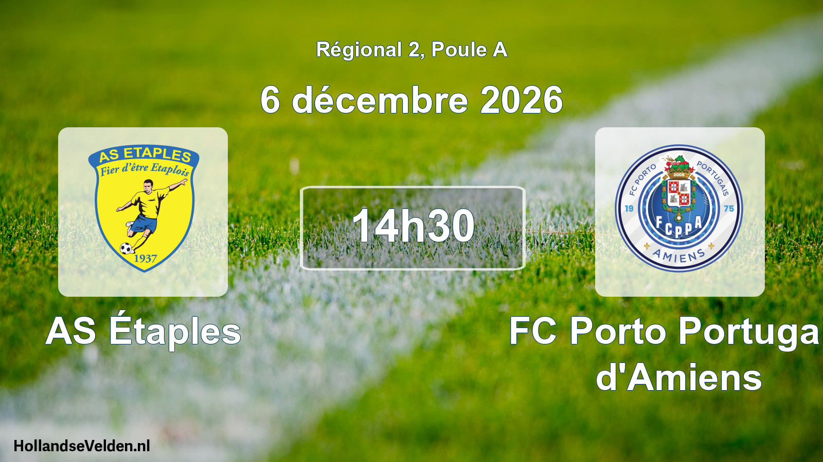 Scheduled Match: AS Étaples - FC Porto Portugais d'Amiens (6 December 2026)