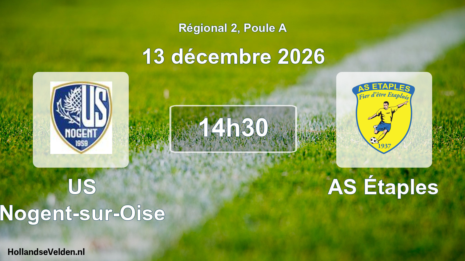 Scheduled Match: US Nogent-sur-Oise - AS Étaples (13 December 2026)