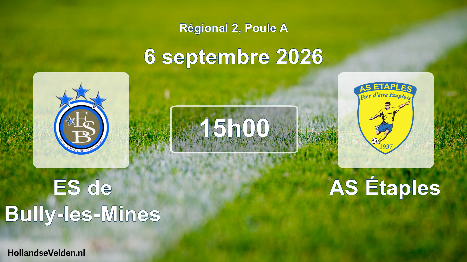 Scheduled Match: ES de Bully-les-Mines - AS Étaples (6 September 2026)