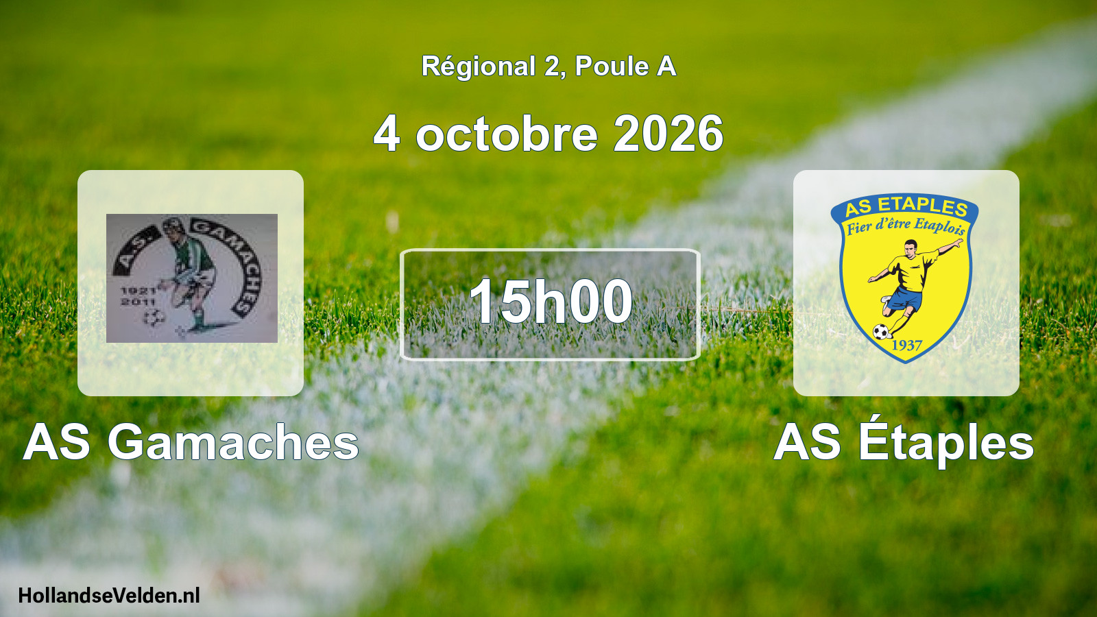 Match programmé: AS Gamaches - AS Étaples (4 octobre 2026)