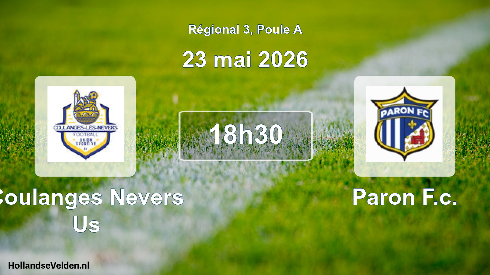 Geplande wedstrijd: Coulanges Nevers Us - Paron F.c. (23 mai 2026)