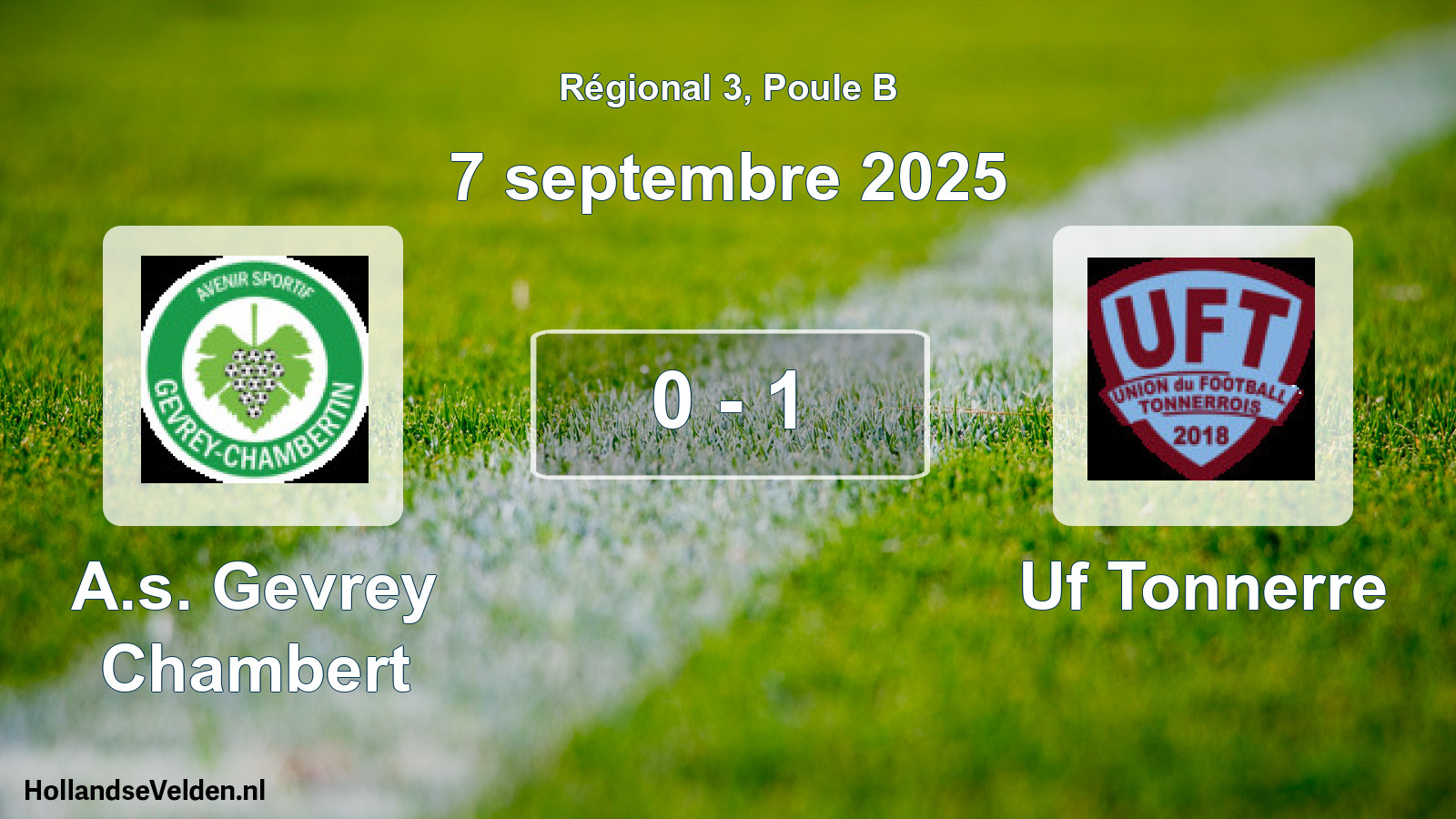 Gespeelde wedstrijd: A.s. Gevrey Chambert - Uf Tonnerre 0 - 1 (7 september 2025)