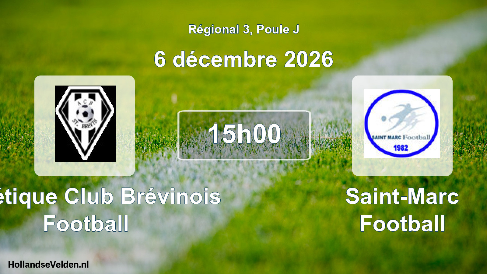 Scheduled Match: Athlétique Club Brévinois Football - Saint-Marc Football (6 December 2026)