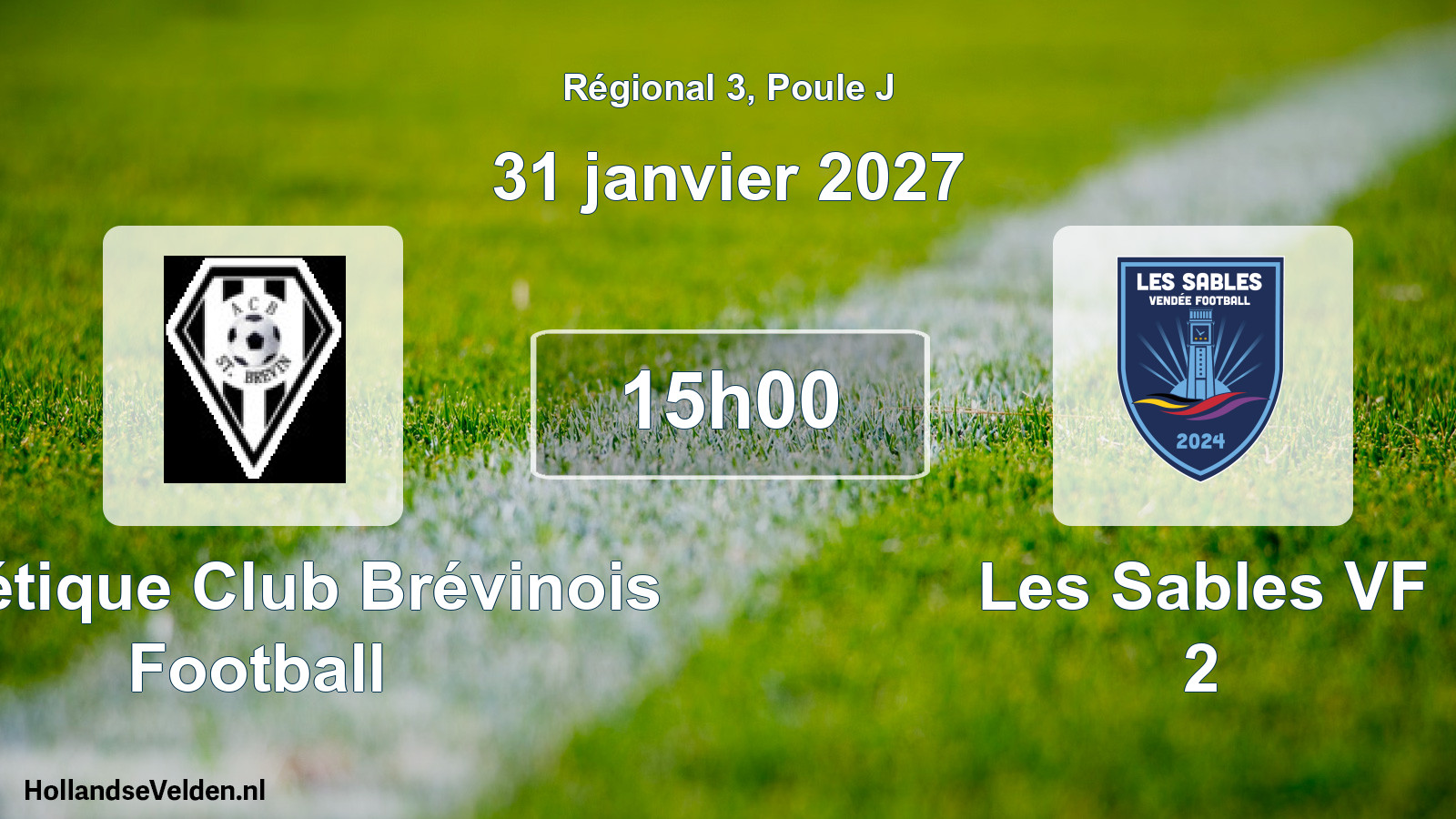 Scheduled Match: Athlétique Club Brévinois Football - Les Sables VF 2 (31 January 2027)