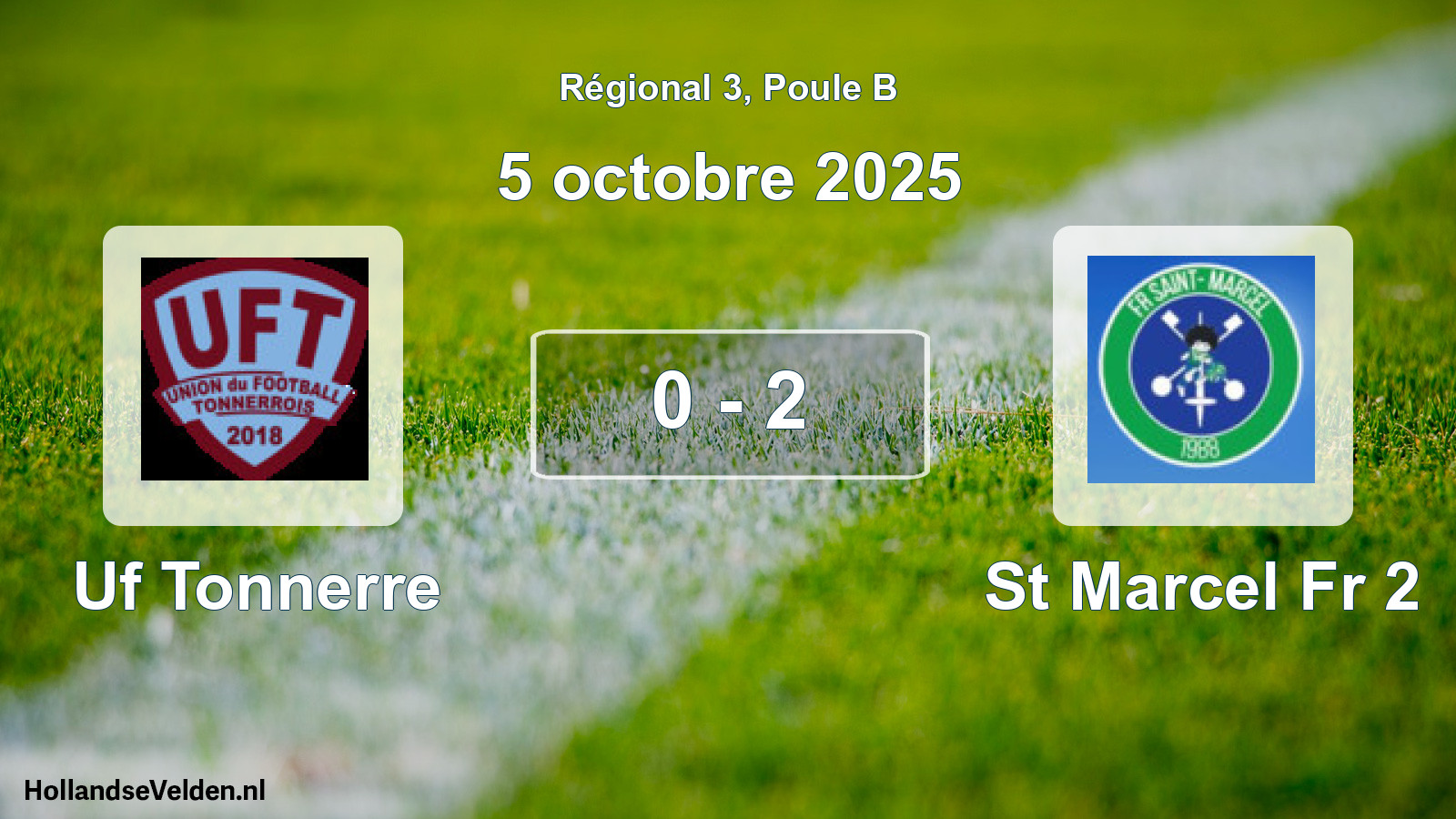 Total number of matches played: Uf Tonnerre - St Marcel Fr 2 0 - 2 (5 October 2025)