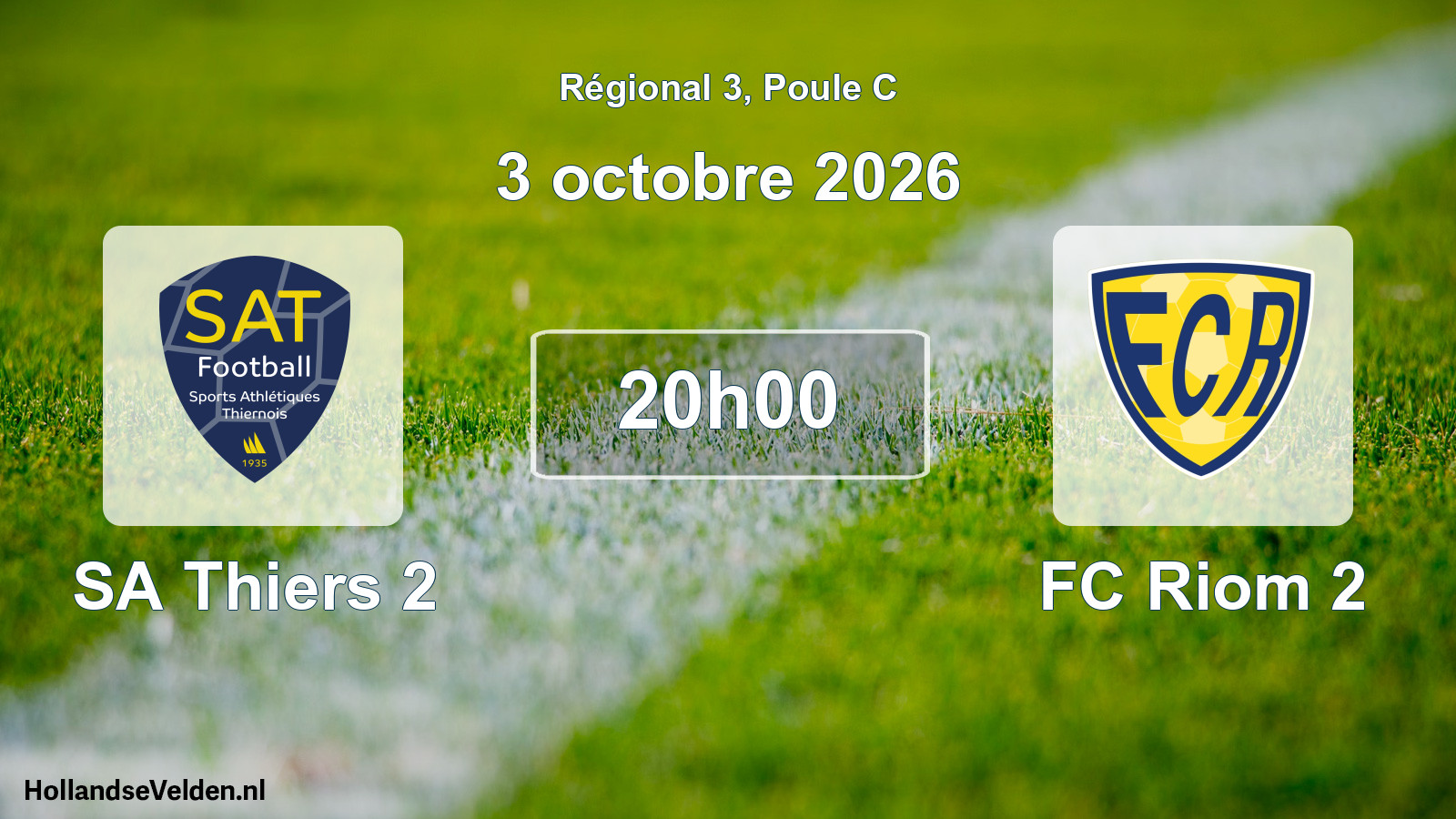 Match programmé: SA Thiers 2 - FC Riom 2 (3 octobre 2026)