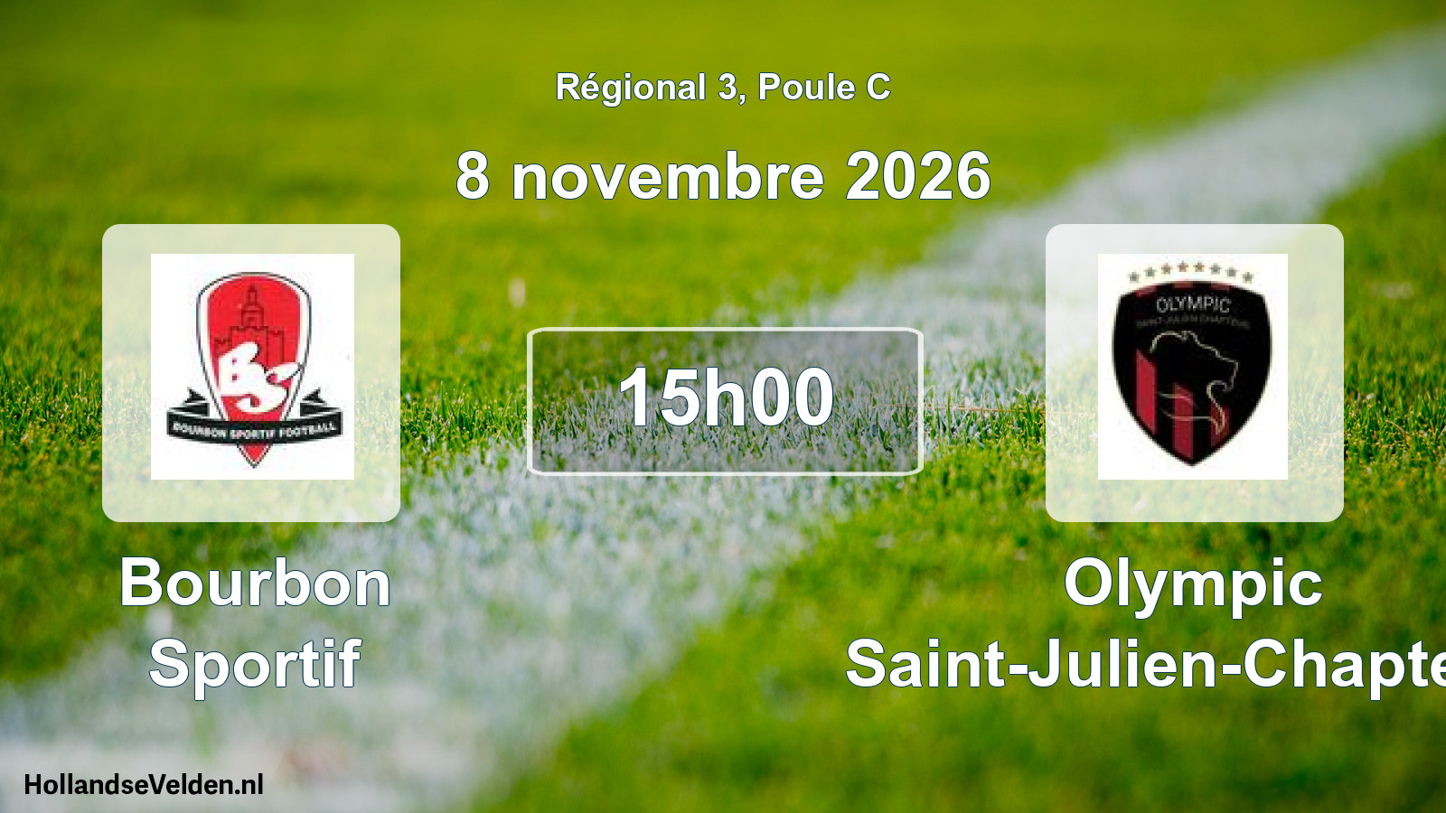 Match programmé: Bourbon Sportif - Olympic Saint-Julien-Chapteuil (8 novembre 2026)