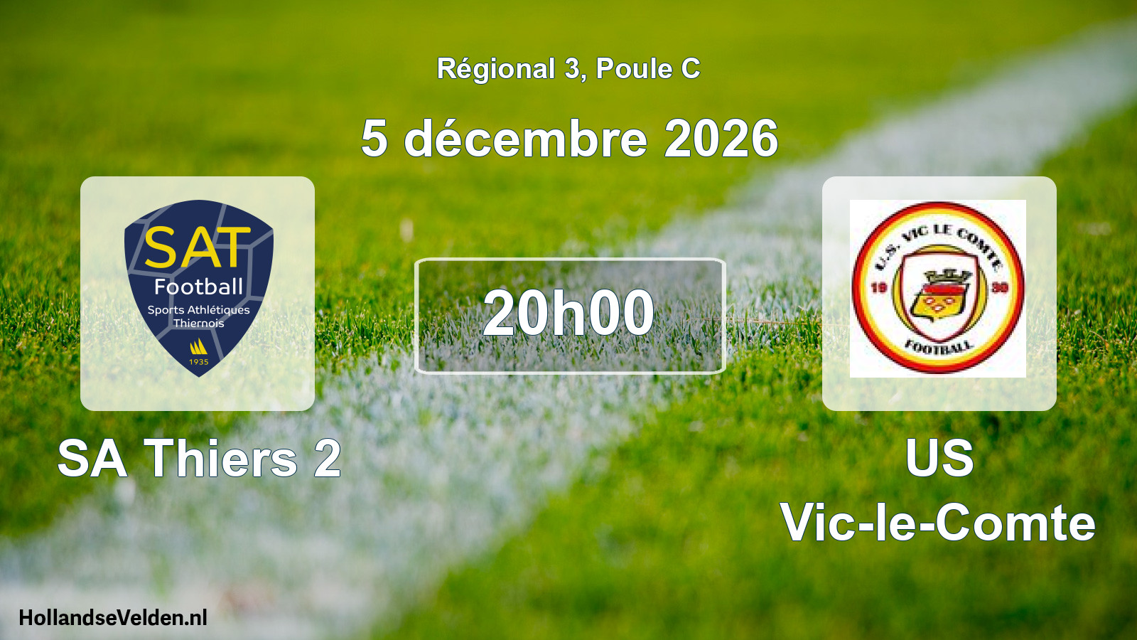Match programmé: SA Thiers 2 - US Vic-le-Comte (5 décembre 2026)