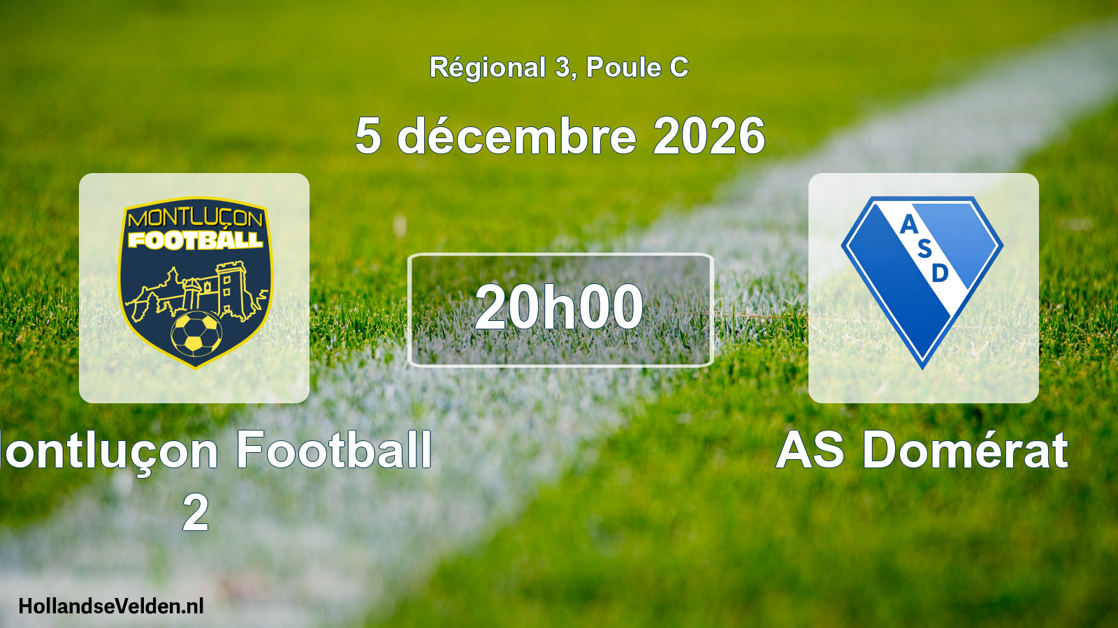 Match programmé: Montluçon Football 2 - AS Domérat (5 décembre 2026)