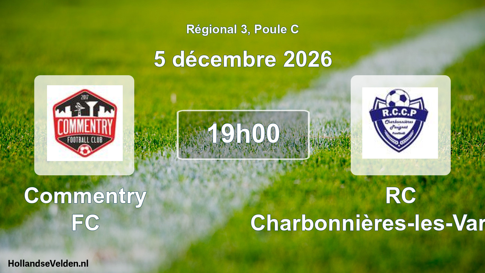 Match programmé: Commentry FC - RC Charbonnières-les-Varennes (5 décembre 2026)