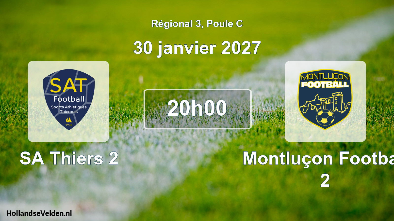 Match programmé: SA Thiers 2 - Montluçon Football 2 (30 janvier 2027)